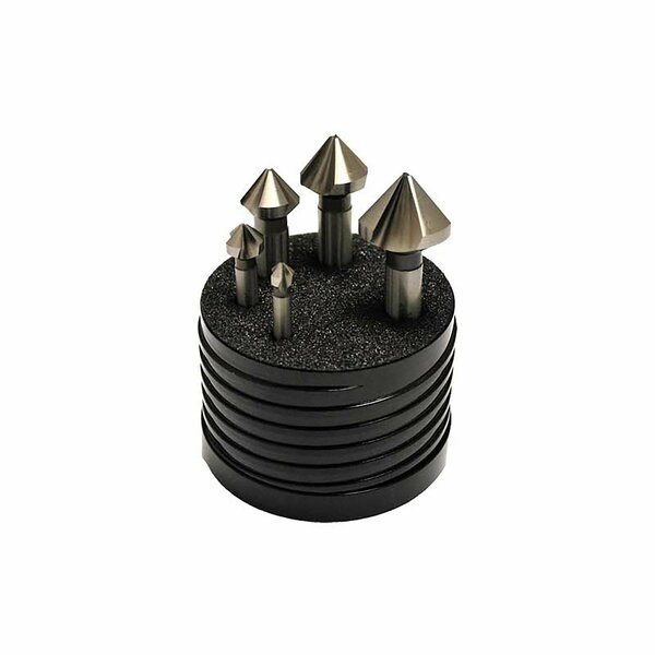 Sowa High Performance Cutting Tools 5pc 3Flute 90Deg TiN Coated Cobalt Countersink Set 121855